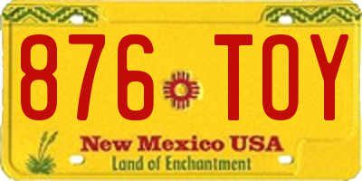 NM license plate 876TOY
