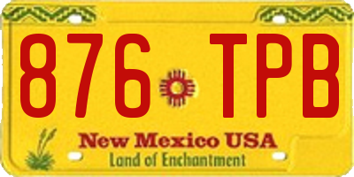 NM license plate 876TPB