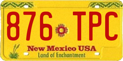 NM license plate 876TPC