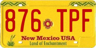 NM license plate 876TPF