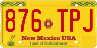 NM license plate 876TPJ