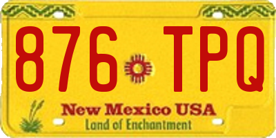 NM license plate 876TPQ