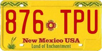 NM license plate 876TPU