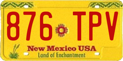 NM license plate 876TPV
