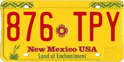 NM license plate 876TPY