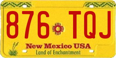 NM license plate 876TQJ