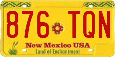 NM license plate 876TQN