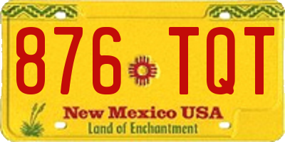 NM license plate 876TQT