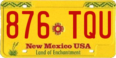 NM license plate 876TQU