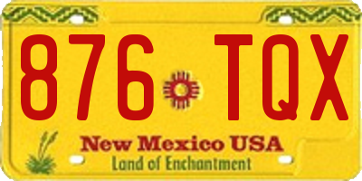 NM license plate 876TQX