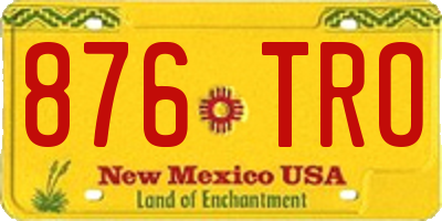 NM license plate 876TRO
