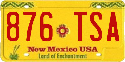 NM license plate 876TSA
