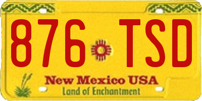 NM license plate 876TSD