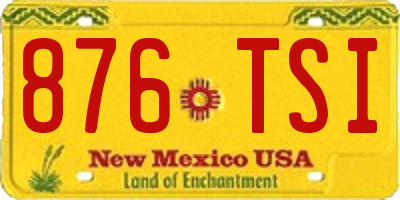 NM license plate 876TSI