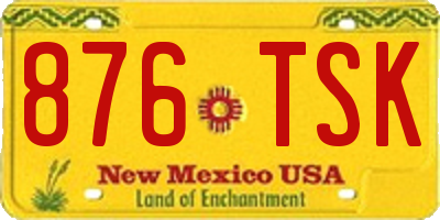 NM license plate 876TSK