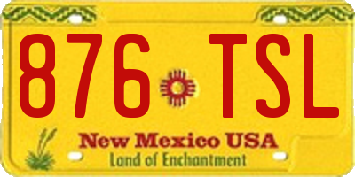 NM license plate 876TSL