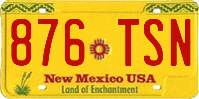 NM license plate 876TSN
