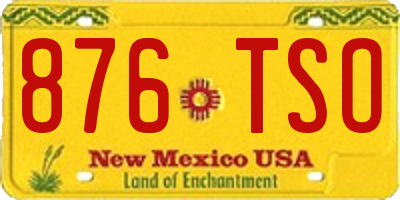 NM license plate 876TSO