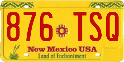 NM license plate 876TSQ