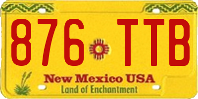 NM license plate 876TTB