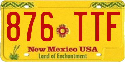 NM license plate 876TTF