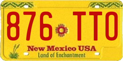 NM license plate 876TTO