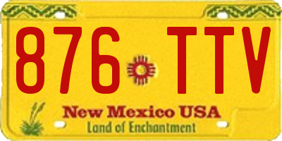 NM license plate 876TTV