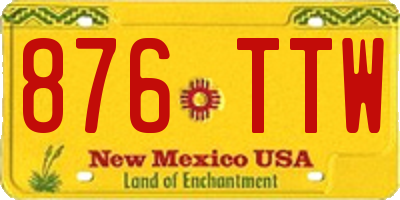 NM license plate 876TTW