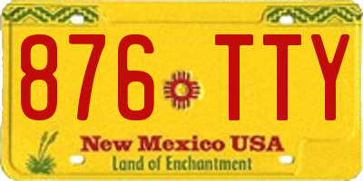 NM license plate 876TTY