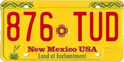 NM license plate 876TUD
