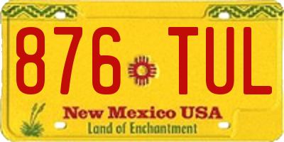 NM license plate 876TUL
