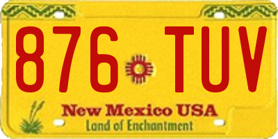 NM license plate 876TUV