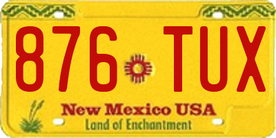 NM license plate 876TUX