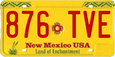 NM license plate 876TVE