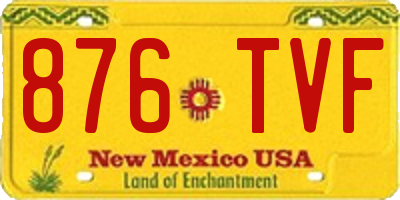 NM license plate 876TVF