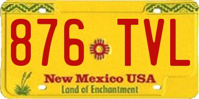 NM license plate 876TVL