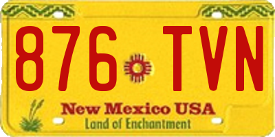NM license plate 876TVN