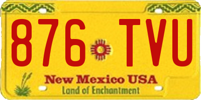 NM license plate 876TVU