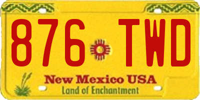 NM license plate 876TWD