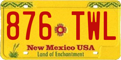 NM license plate 876TWL