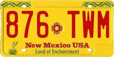 NM license plate 876TWM