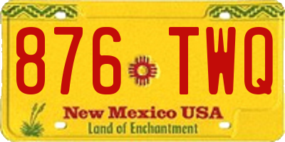 NM license plate 876TWQ