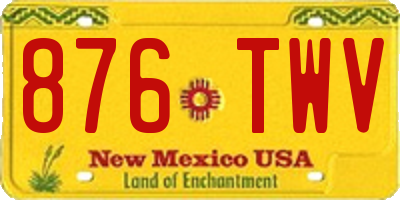 NM license plate 876TWV