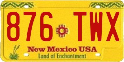 NM license plate 876TWX