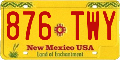 NM license plate 876TWY