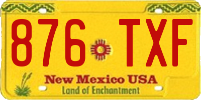 NM license plate 876TXF