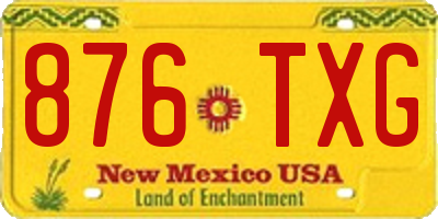 NM license plate 876TXG