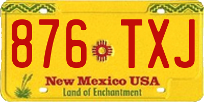 NM license plate 876TXJ