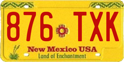 NM license plate 876TXK