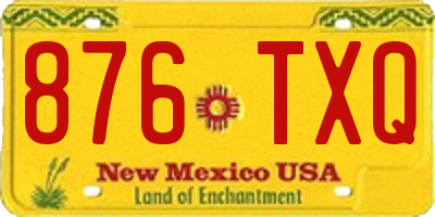 NM license plate 876TXQ